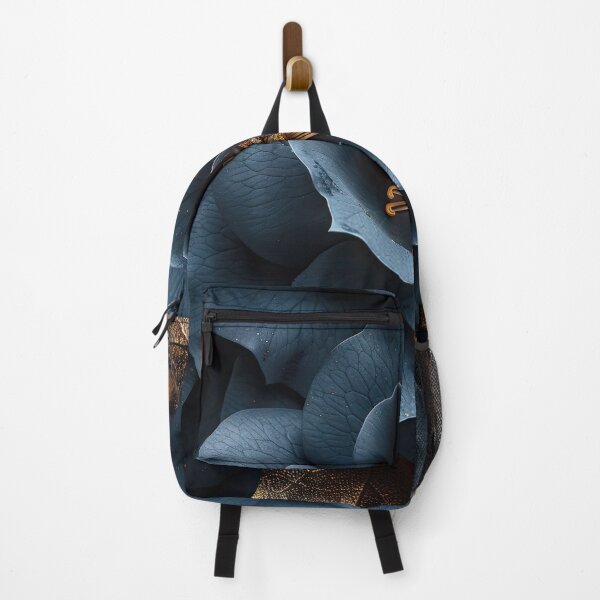 Item preview, Close-up of a blue flower with gold foil details designed and sold by Jerhus.