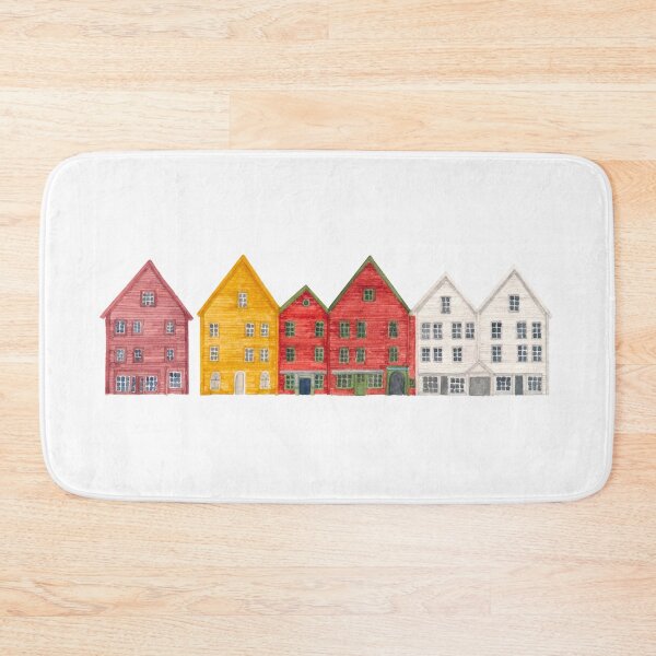 Item preview, Bryggen, Bergen - Watercolour designed and sold by floweringwords.