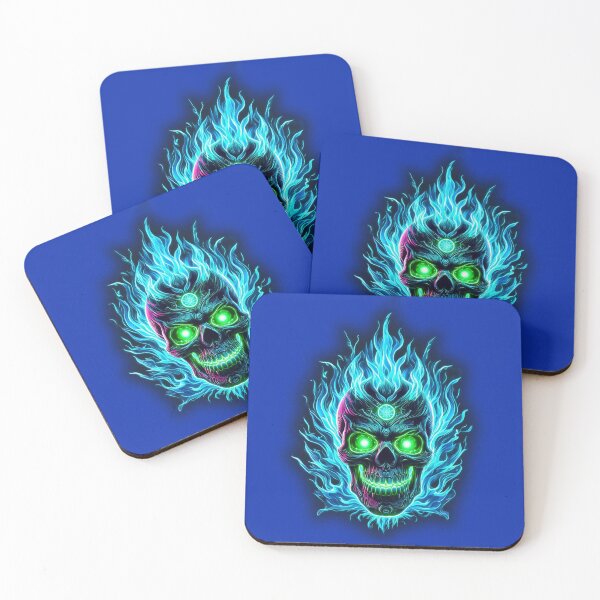 Item preview, Blue Flaming Skull designed and sold by R4pt0r007.