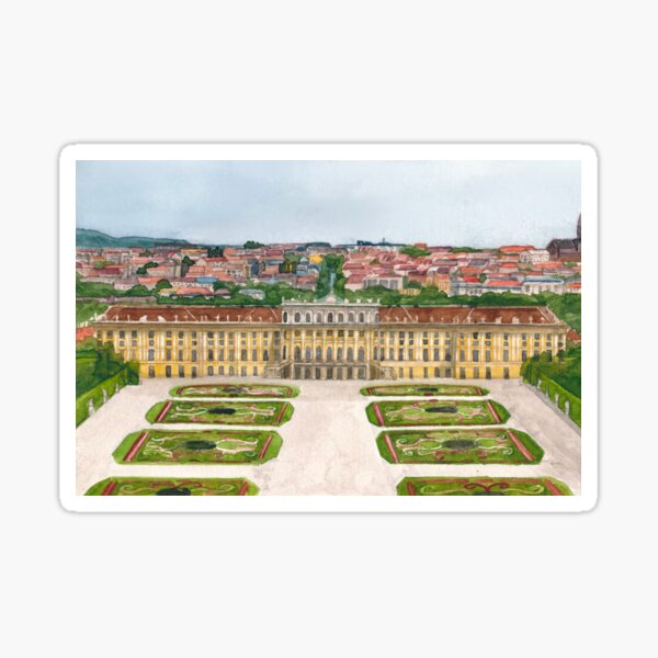 Item preview, Schönbrunn Palace Vienna Watercolor designed and sold by floweringwords.