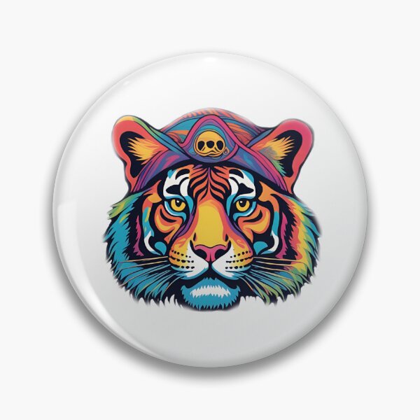 Item preview, Psychedelic pirate tiger designed and sold by Pterodak.