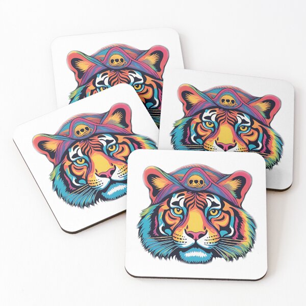 Item preview, Psychedelic pirate tiger designed and sold by Pterodak.