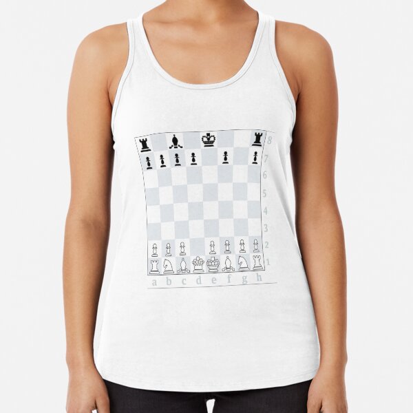 Chess, board game, strategic skill, players, checkered board, player, game,  sixteen pieces Racerback Tank Top
