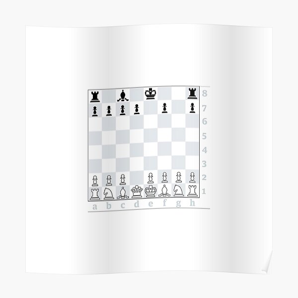 Chess, board game, strategic skill, players, checkered board, player, game,  sixteen pieces Poster