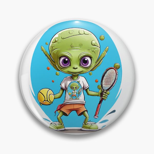 Item preview, Alien Playing Tennis designed and sold by ElegantOutlines.
