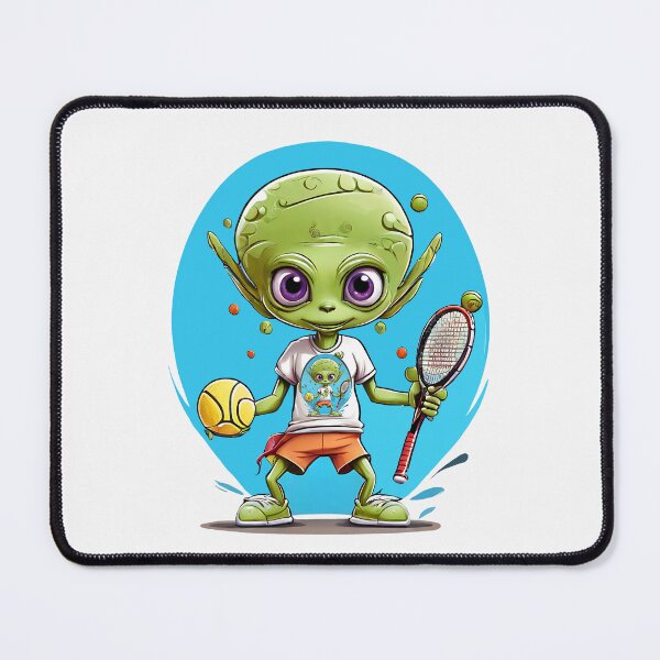 Item preview, Alien Playing Tennis designed and sold by ElegantOutlines.