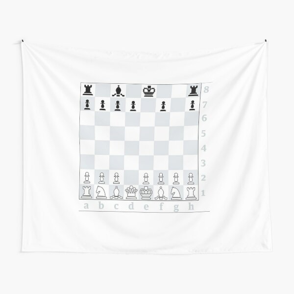 Chess, board game, strategic skill, players, checkered board, player, game,  sixteen pieces Tapestry