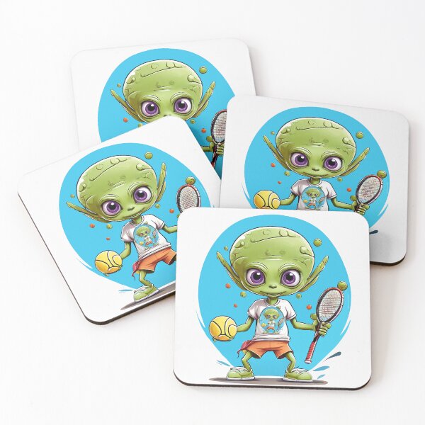 Item preview, Alien Playing Tennis designed and sold by ElegantOutlines.