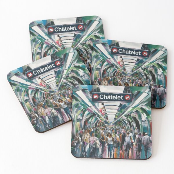 Item preview, Paris Metro Vibes: Châtelet Station in Vibrant Colors designed and sold by CARRAANN.