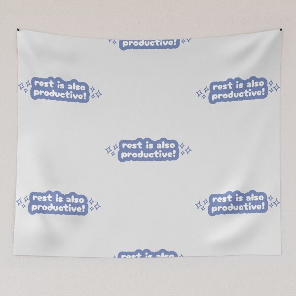 Item preview, Rest is Productive: Sparkling Blue Typography designed and sold by HELL0WBELLO.