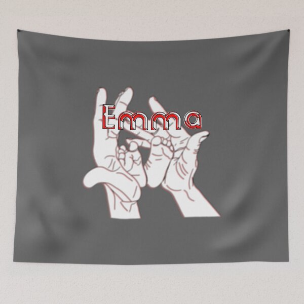 Item preview, Mother Mom holding baby feet in hands name Emma designed and sold by 4rpixs.