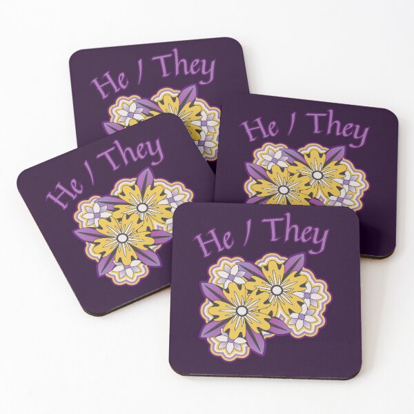 Item preview, He / They - LGBTQIA+ Support, Nonbinary Pronouns designed and sold by SuchWowDesign.