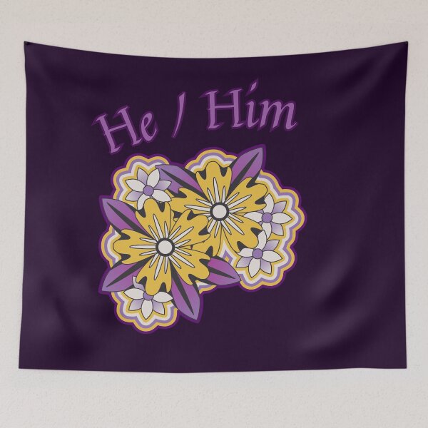 Item preview, He / Him - LGBTQIA+ Support, Pronouns designed and sold by SuchWowDesign.