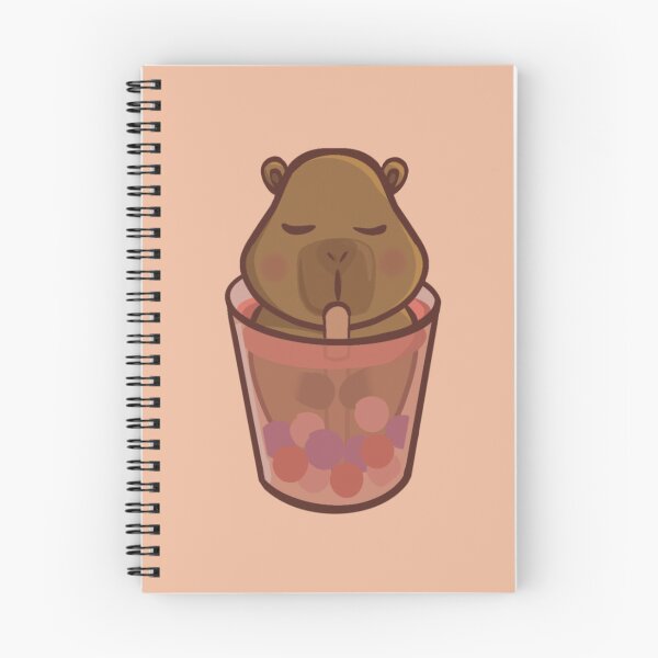 Item preview, Capybara with boba tea drinking and bathing designed and sold by camilacarvalho.