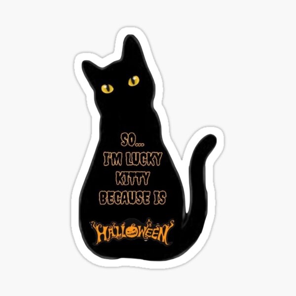 Item preview, halloween black lucky kitty / cat designed and sold by LittleWitchWiki.