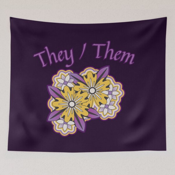 Item preview, They / Them - LGBTQIA+ Support, Nonbinary Pronouns designed and sold by SuchWowDesign.