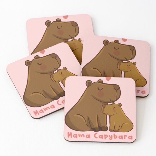 Item preview, Mama Capybara and baby Cute Capybara family designed and sold by camilacarvalho.