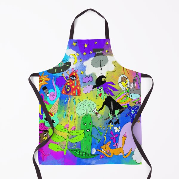 Item preview, 'The Dorito Baby Mama' Colorful Funny Cartoon ft. Witch, Pickle, UFO, Space, Starfish, Cowboy + Fox designed and sold by Venus-in-Virgo.