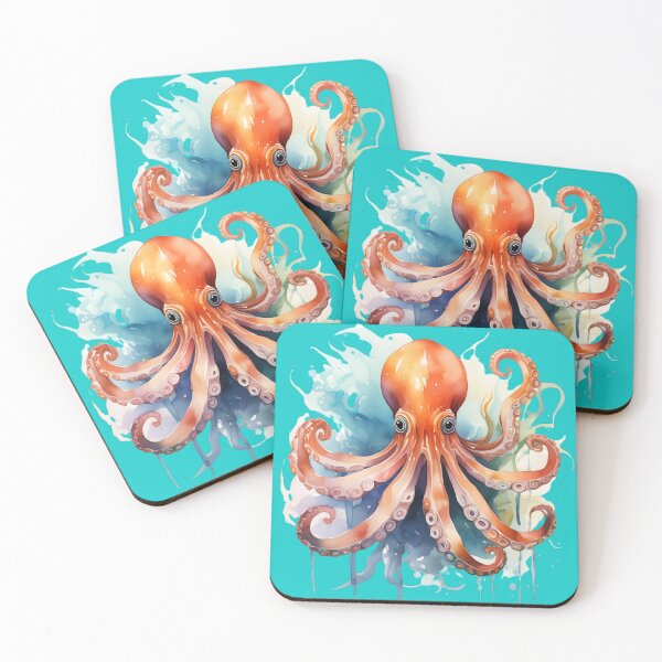 Item preview, Ocean Octopus Watercolor designed and sold by BeachBreezyVA.
