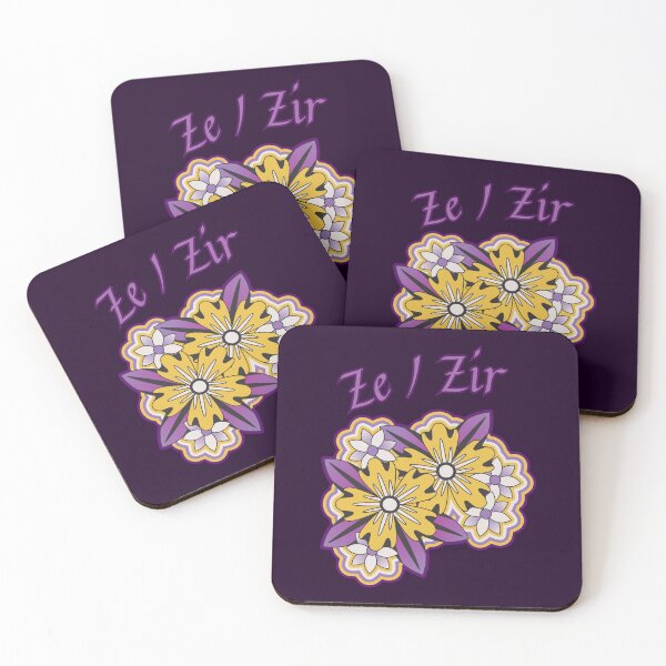 Item preview, Ze / Zir - LGBTQIA+ Support, Nonbinary Pronouns designed and sold by SuchWowDesign.