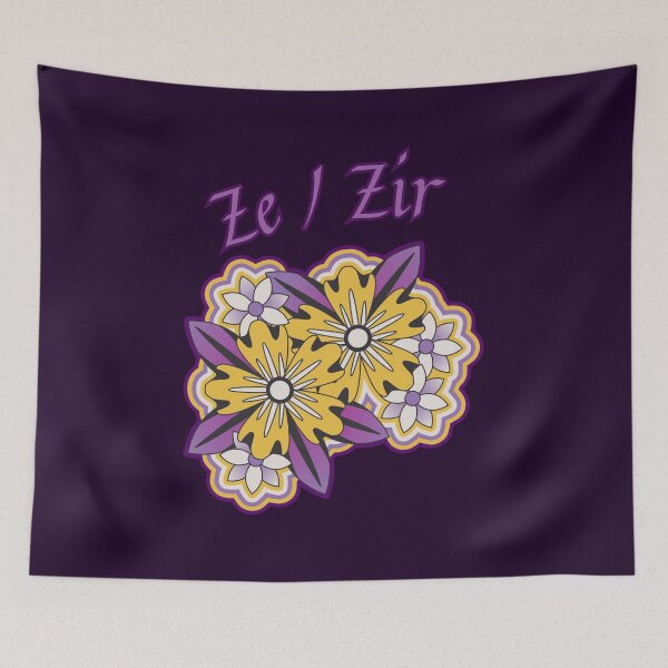 Item preview, Ze / Zir - LGBTQIA+ Support, Nonbinary Pronouns designed and sold by SuchWowDesign.