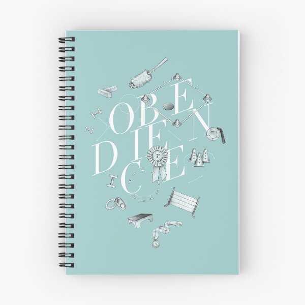 Item preview, Obedience Lettering with Hand Drawn Exercise Illustrations Blue Mint designed and sold by JustPawsome.