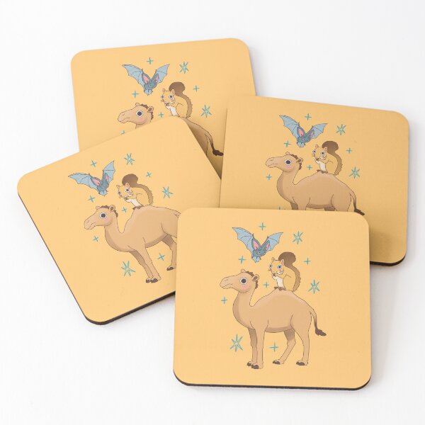 Item preview, Funny camel bat and squirrel friends illustration  designed and sold by Yaragold.