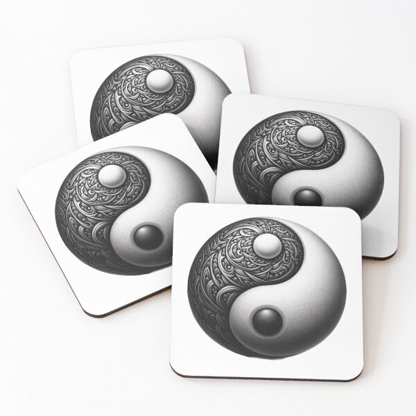 Item preview, yin and yang tribel black and white sketch tattoo designed and sold by Expressions-Sel.