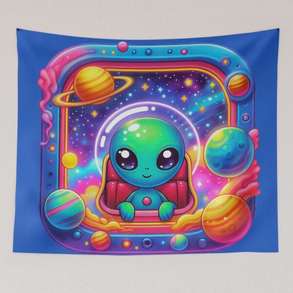 Item preview, Green Baby Alien- Greetings from the orbit  designed and sold by TheLandsOfMagic.