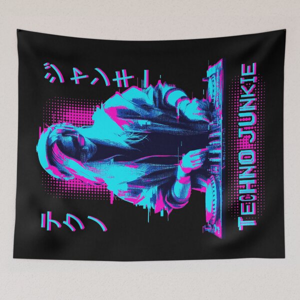 Item preview, Techno Junkie - Rave DJ Music - Turntable Life designed and sold by Urban-Alien.