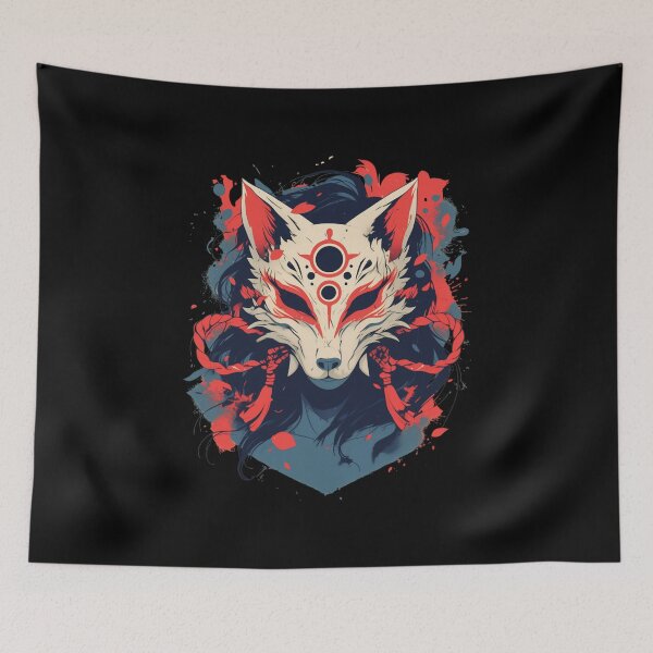 Item preview, Japanese demon mask AKM_12 designed and sold by NoNeed4InK.