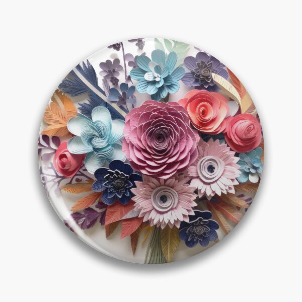 Item preview, Stunning Digital Paper Flower Art-Elegant Bouquet with Vibrant Colors designed and sold by Gemini Maison Print.