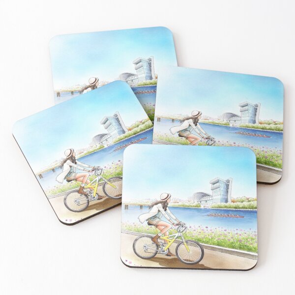 Item preview, girl cycling  designed and sold by Ishashop123.