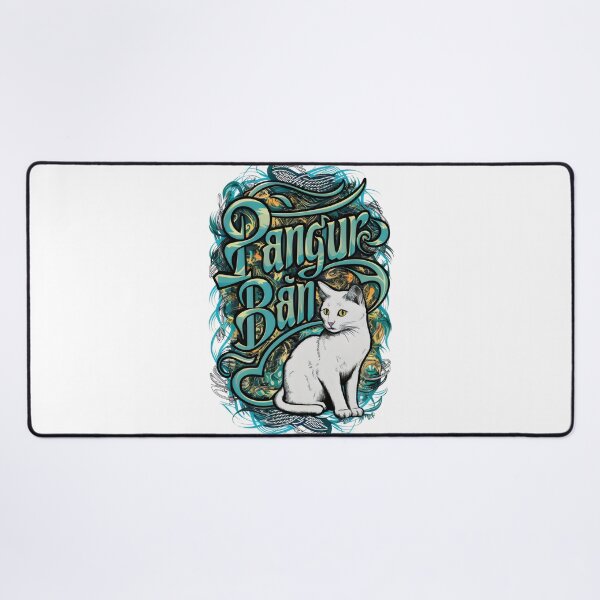 Item preview, Pangur Bán White Cat Celtic Irish Poem designed and sold by CELTIC-DESIGNS.