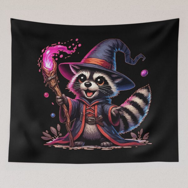 Item preview, Kawaii Raccoon Wizard designed and sold by TomFrontierArt.