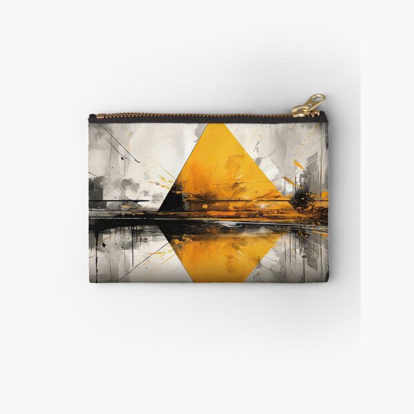 Item preview, Vibrant Yellow Triangle Digital Art on Monochromatic Background designed and sold by Gemini Maison Print.