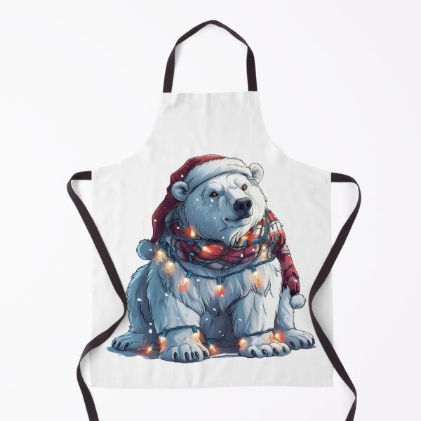 Item preview, Festive Polar Bear Sticker with Christmas Lights, Santa Hat, and Scarf designed and sold by tjnextgen99.
