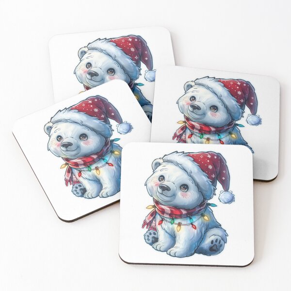 Item preview, High Detail Christmas Polar Bear with Lights, Santa Hat, and Scarf designed and sold by tjnextgen99.