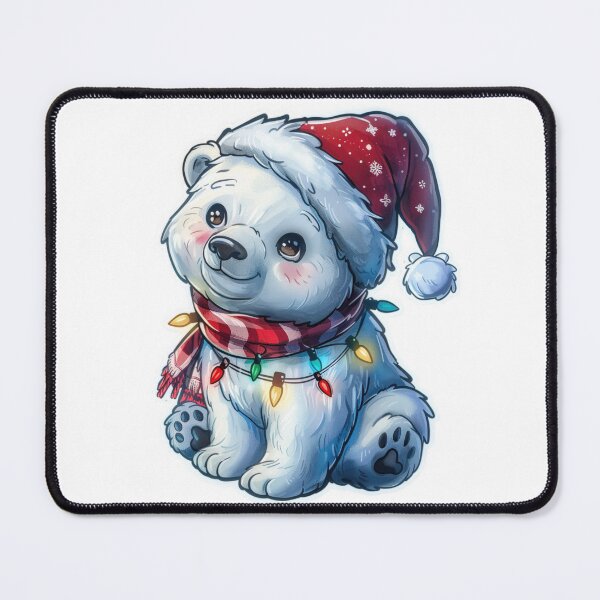 Item preview, High Detail Christmas Polar Bear with Lights, Santa Hat, and Scarf designed and sold by tjnextgen99.
