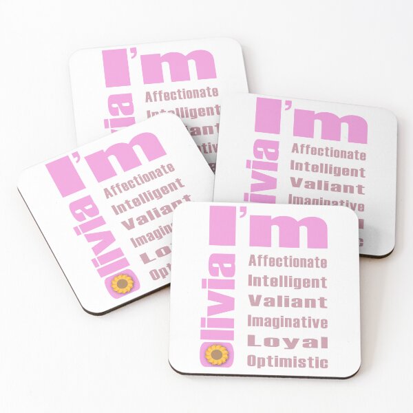 Artikelvorschau, Olivia: Namensdesign mit positiven Adjektiven – Rosa Palette entworfen und verkauft von JohanSD.