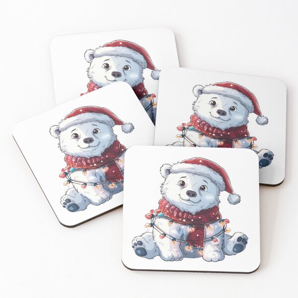 Item preview, Hyper Realistic Christmas Polar Bear Sticker with Lights and Santa Hat designed and sold by tjnextgen99.
