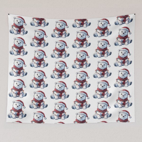 Item preview, Hyper Realistic Christmas Polar Bear Sticker with Lights and Santa Hat designed and sold by tjnextgen99.