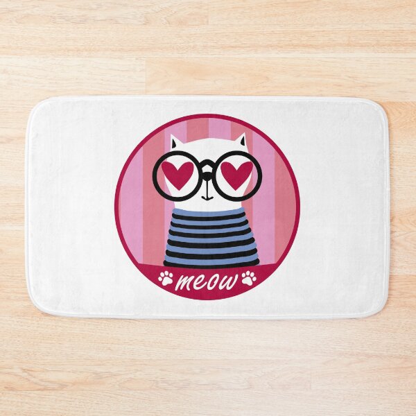 Item preview, Cute Fashion Cat in Glasses with Heart Shape Eyes  designed and sold by ArtNoveltee.
