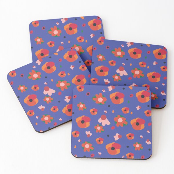 Item preview, Blue and red Floristic Modern and Minimal Pattern  designed and sold by Dalia Bieliūnaitė.