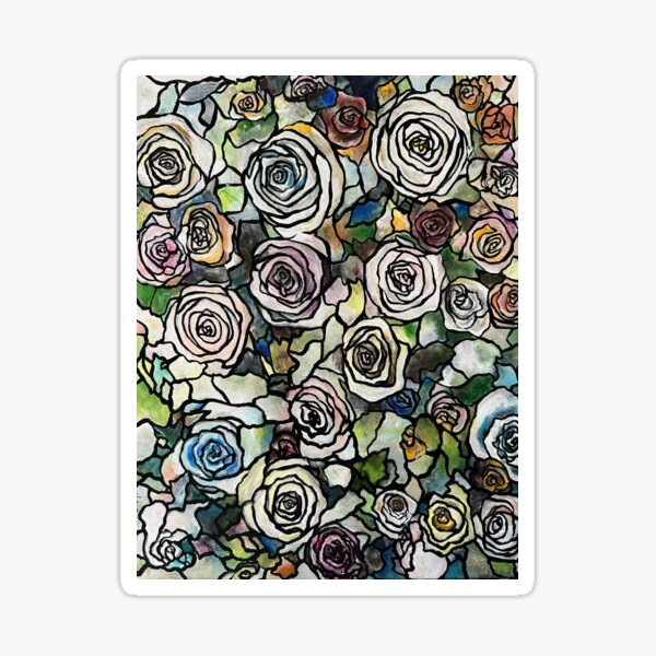 Item preview, Pastel Roses Stained Glass designed and sold by Valerie Kelley.