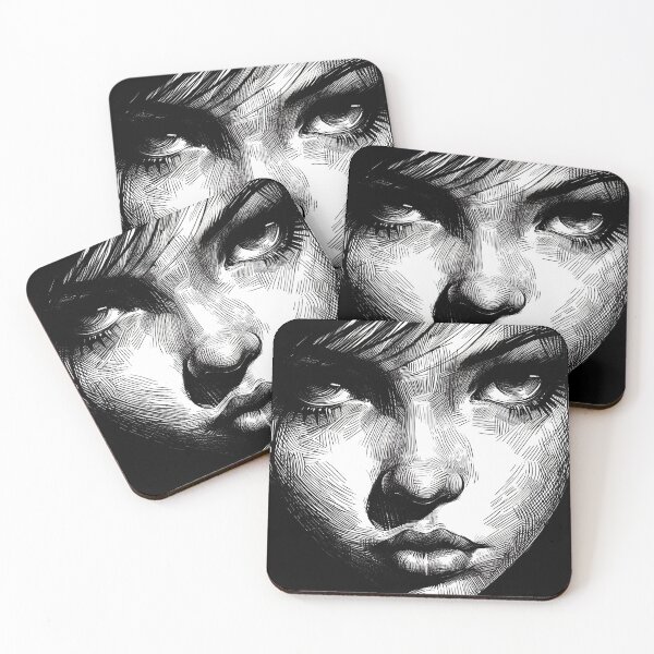 Item preview, Portrait in black pen  designed and sold by Nopasaran-Tsin.