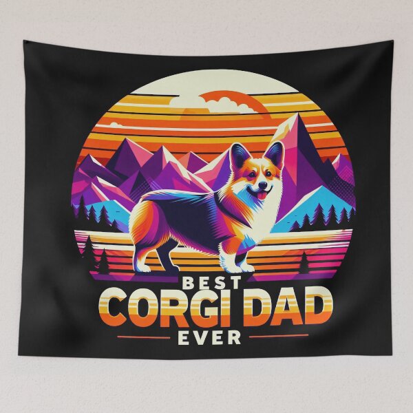 Item preview, Retro Corgi Artwork for Doting Dog Dads designed and sold by zoughlal.