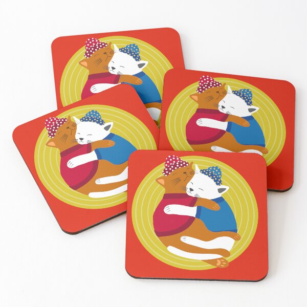 Item preview, Cute Comfy Cuddle Cats in Clothes on Mat   designed and sold by ArtNoveltee.