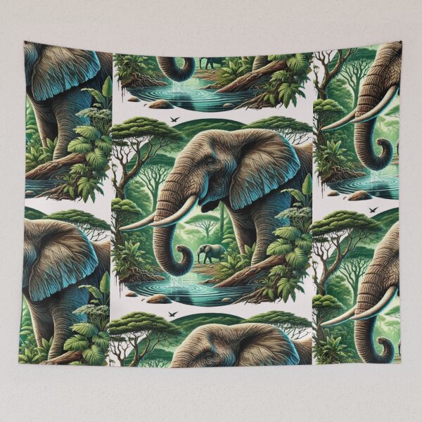 Item preview, Elephant Jungle Oasis designed and sold by WildVista.