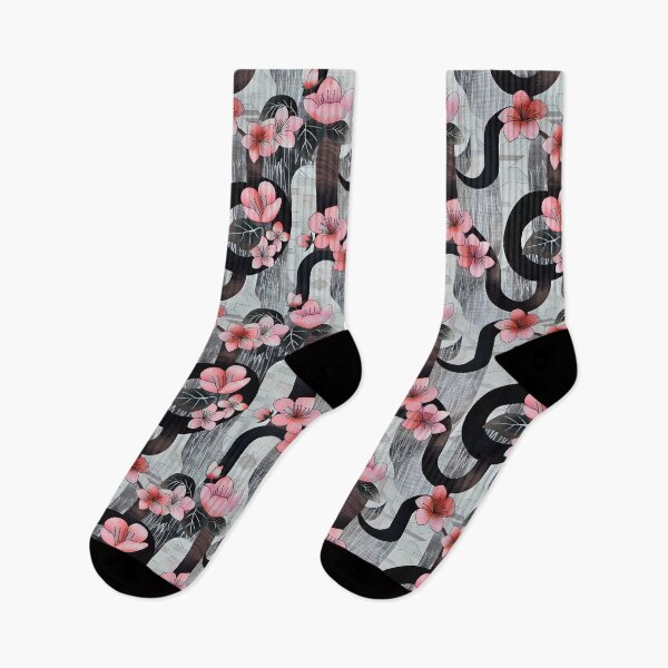 Item preview, Art Deco Pink Cherry Blossoms Seamless Pattern designed and sold by Snifferius.